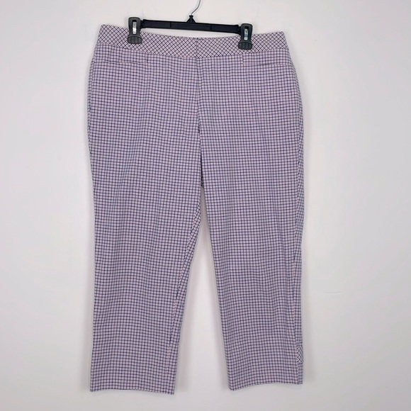 Talbots Pink and Blue Signature Plaid Capri Pants. Size 12. - Picture 1 of 14